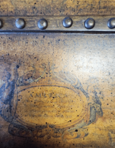 Antique-Style Colonial Map Treasure Box with Brass Nailhead Trim
