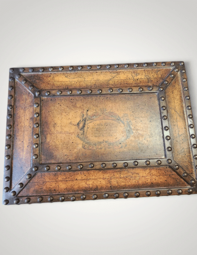 Antique-Style Colonial Map Treasure Box with Brass Nailhead Trim