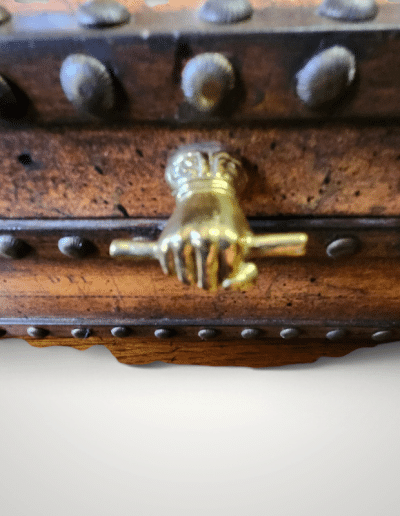 Antique-Style Colonial Map Treasure Box with Brass Nailhead Trim