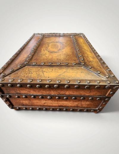 Antique-Style Colonial Map Treasure Box with Brass Nailhead Trim