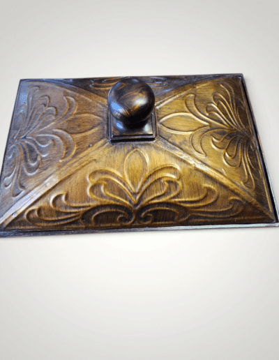 Floral Relief Lidded Keepsake Box with Finial