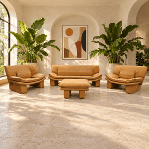 Scandinavian Designs Monza 4-Piece Leather Seating Set